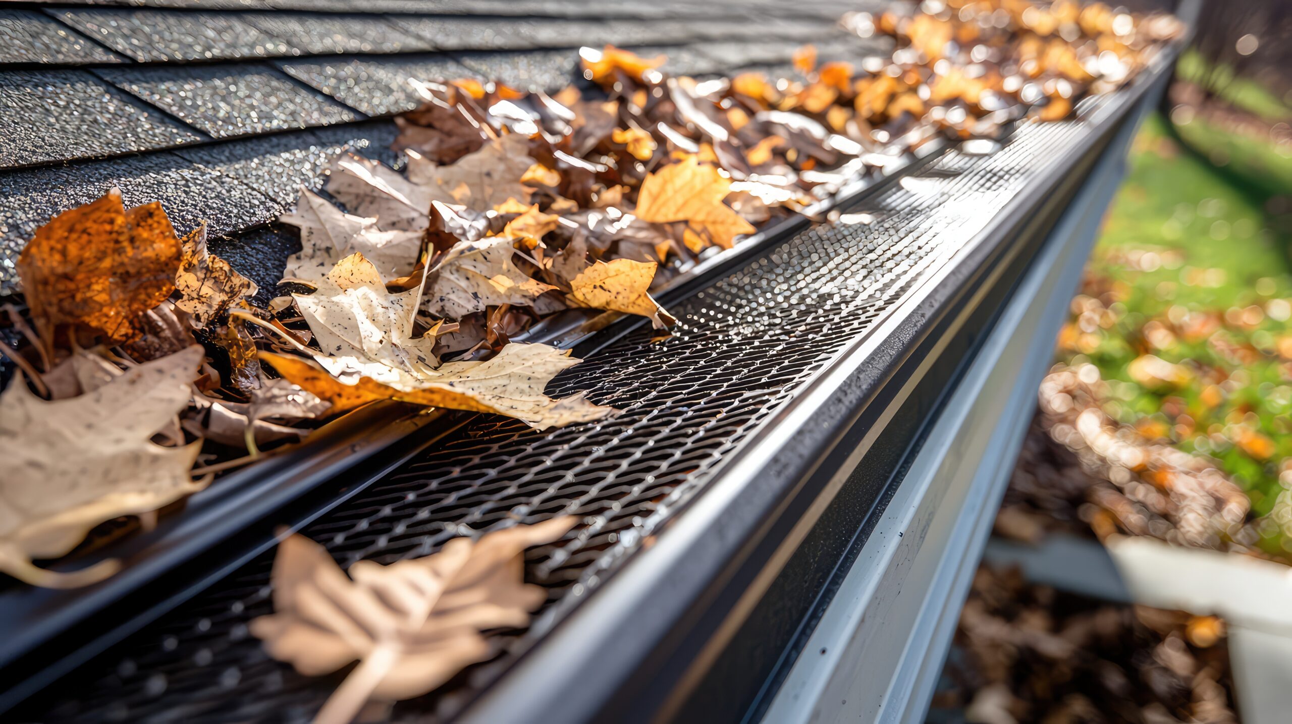 Advanced Gutter Guards in Autumn Setting Gutter repair in New Castle, DE